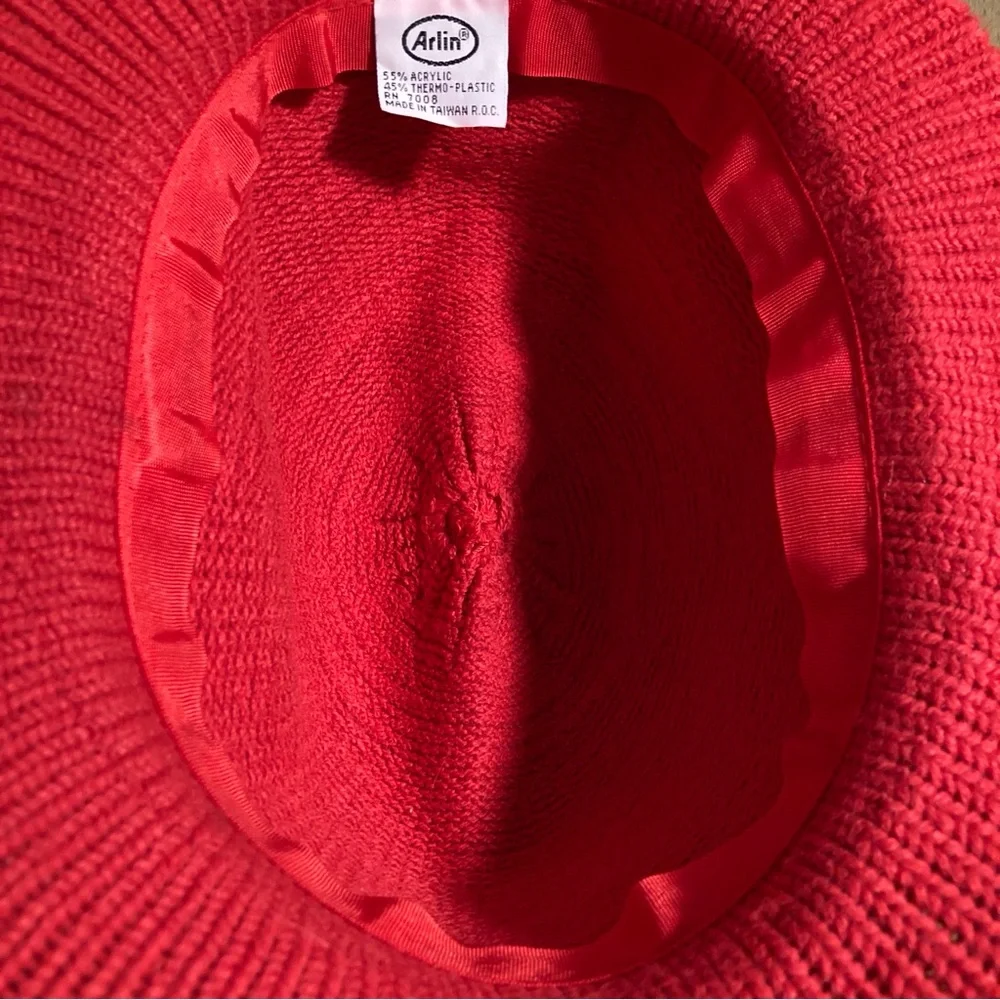NWOT Arlin Vintage 80s Knit Hat Red Size OS